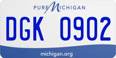 MI license plate DGK0902