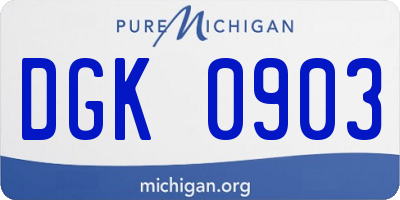 MI license plate DGK0903