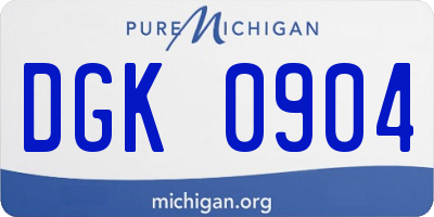 MI license plate DGK0904