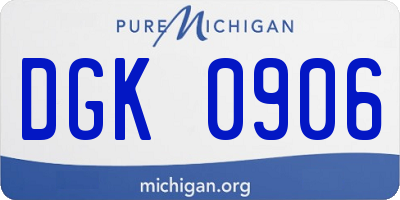 MI license plate DGK0906
