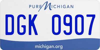 MI license plate DGK0907