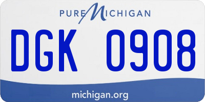 MI license plate DGK0908