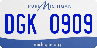 MI license plate DGK0909