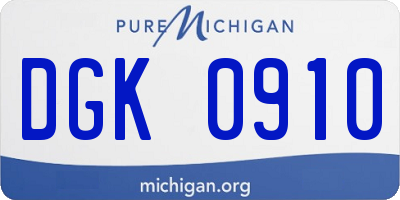MI license plate DGK0910
