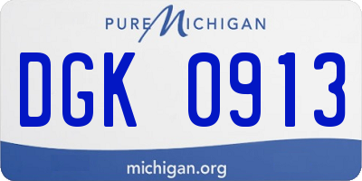 MI license plate DGK0913