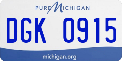 MI license plate DGK0915