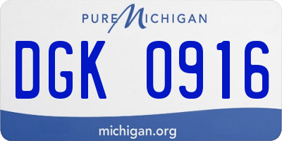 MI license plate DGK0916