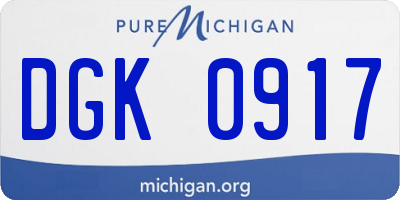 MI license plate DGK0917