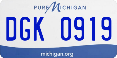 MI license plate DGK0919