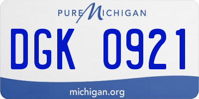 MI license plate DGK0921