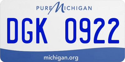 MI license plate DGK0922