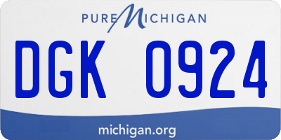 MI license plate DGK0924