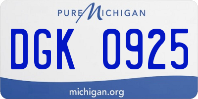 MI license plate DGK0925