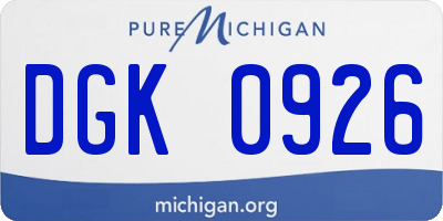 MI license plate DGK0926