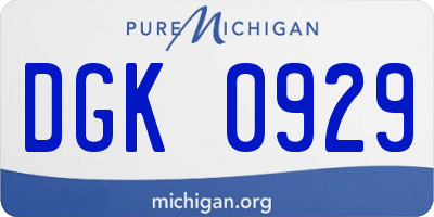 MI license plate DGK0929