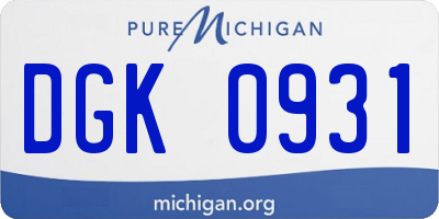 MI license plate DGK0931