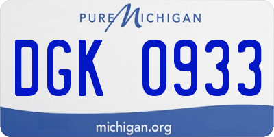 MI license plate DGK0933