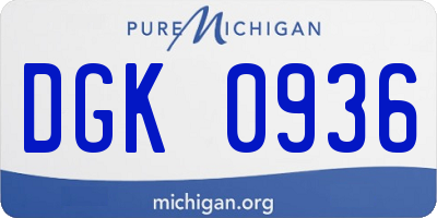 MI license plate DGK0936