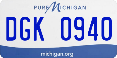 MI license plate DGK0940