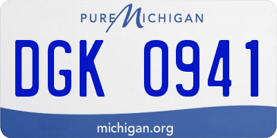 MI license plate DGK0941