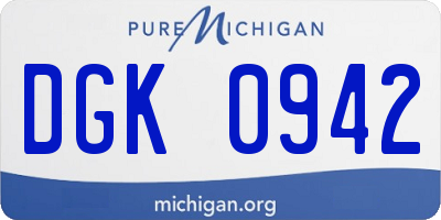 MI license plate DGK0942