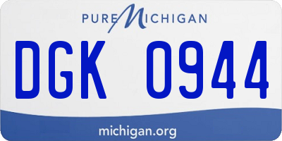 MI license plate DGK0944