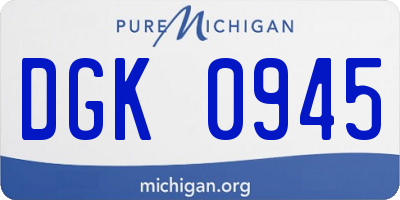 MI license plate DGK0945