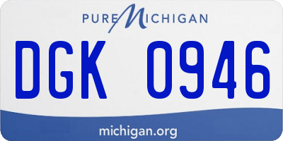 MI license plate DGK0946