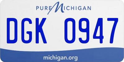 MI license plate DGK0947