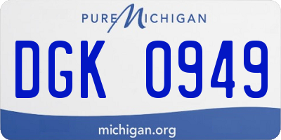 MI license plate DGK0949