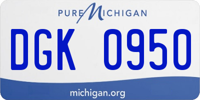 MI license plate DGK0950