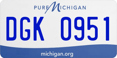 MI license plate DGK0951