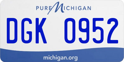 MI license plate DGK0952