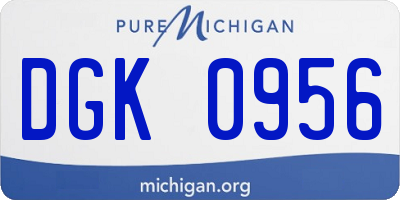 MI license plate DGK0956