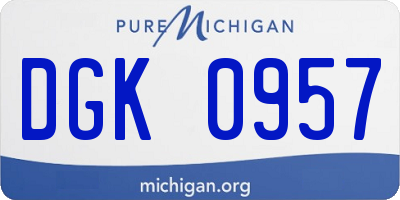 MI license plate DGK0957