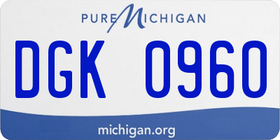 MI license plate DGK0960