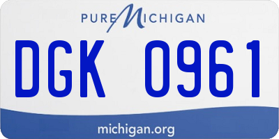 MI license plate DGK0961