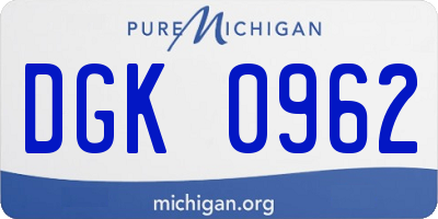 MI license plate DGK0962