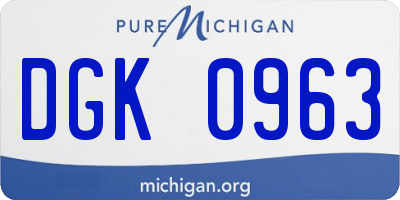 MI license plate DGK0963