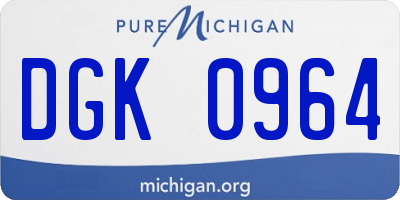 MI license plate DGK0964
