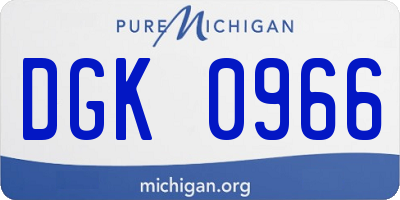 MI license plate DGK0966