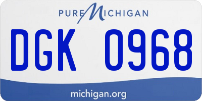 MI license plate DGK0968