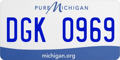 MI license plate DGK0969