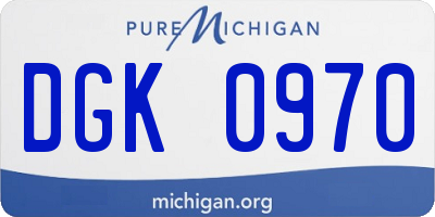 MI license plate DGK0970