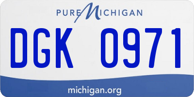 MI license plate DGK0971
