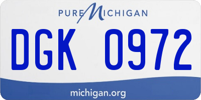 MI license plate DGK0972