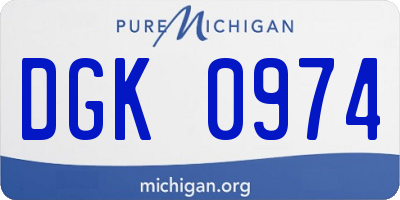 MI license plate DGK0974