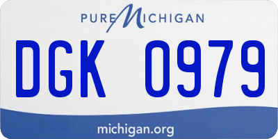 MI license plate DGK0979