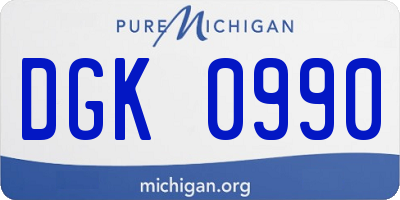 MI license plate DGK0990