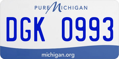 MI license plate DGK0993
